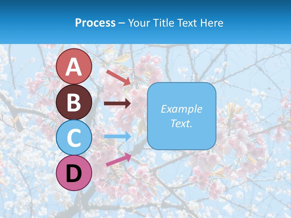 A Tree With Pink Flowers And Blue Sky In The Background PowerPoint Template