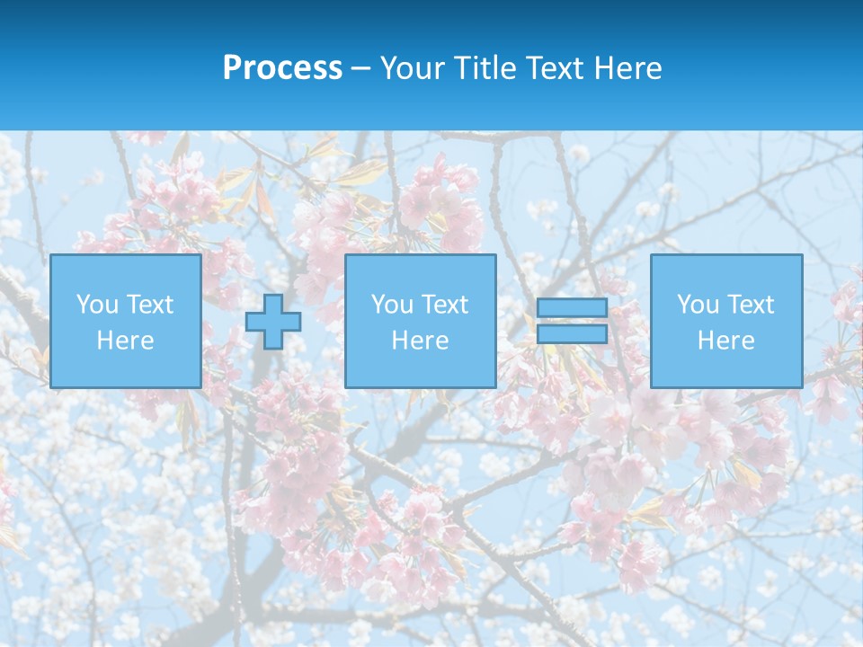 A Tree With Pink Flowers And Blue Sky In The Background PowerPoint Template