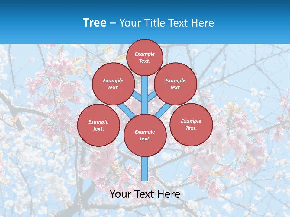 A Tree With Pink Flowers And Blue Sky In The Background PowerPoint Template