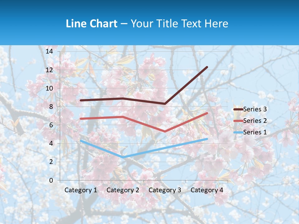 A Tree With Pink Flowers And Blue Sky In The Background PowerPoint Template