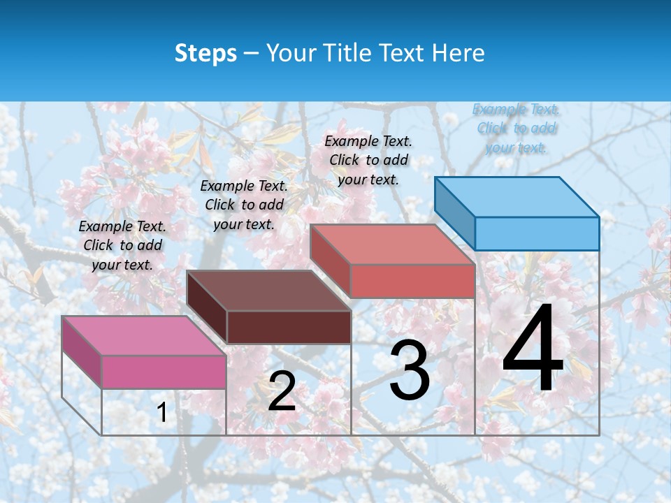 A Tree With Pink Flowers And Blue Sky In The Background PowerPoint Template