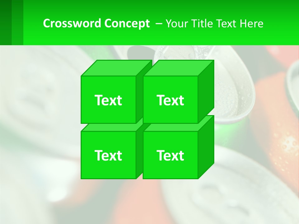 A Group Of Soda Cans With A Green Label PowerPoint Template