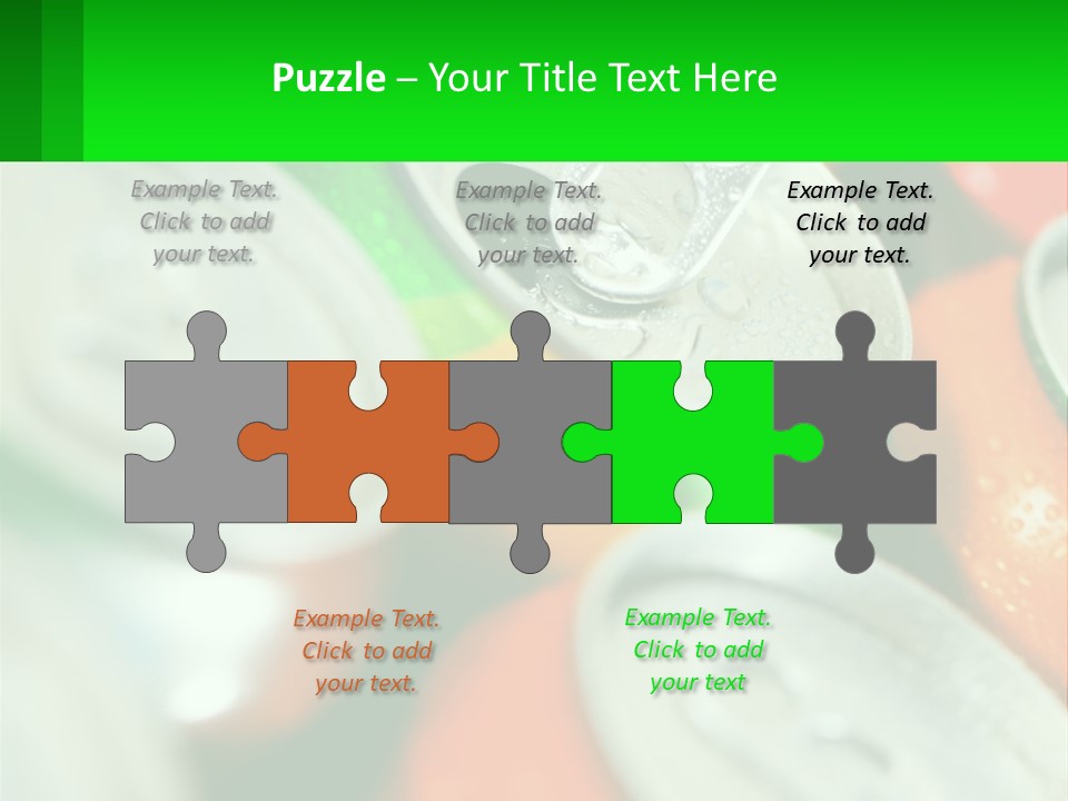 A Group Of Soda Cans With A Green Label PowerPoint Template