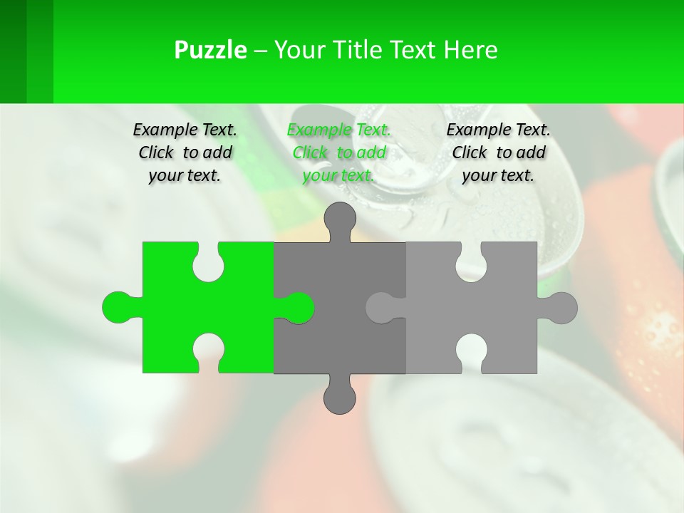 A Group Of Soda Cans With A Green Label PowerPoint Template