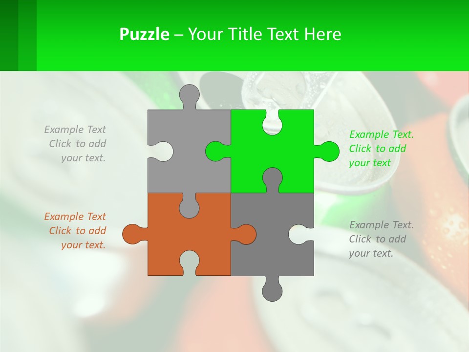 A Group Of Soda Cans With A Green Label PowerPoint Template