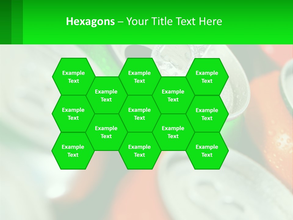 A Group Of Soda Cans With A Green Label PowerPoint Template