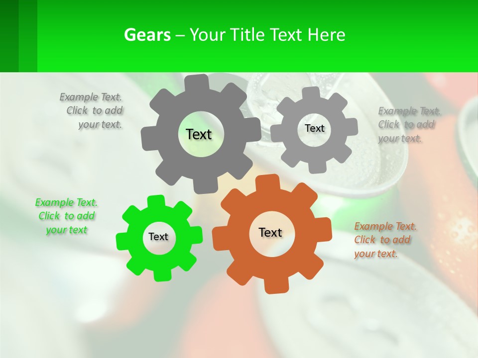 A Group Of Soda Cans With A Green Label PowerPoint Template