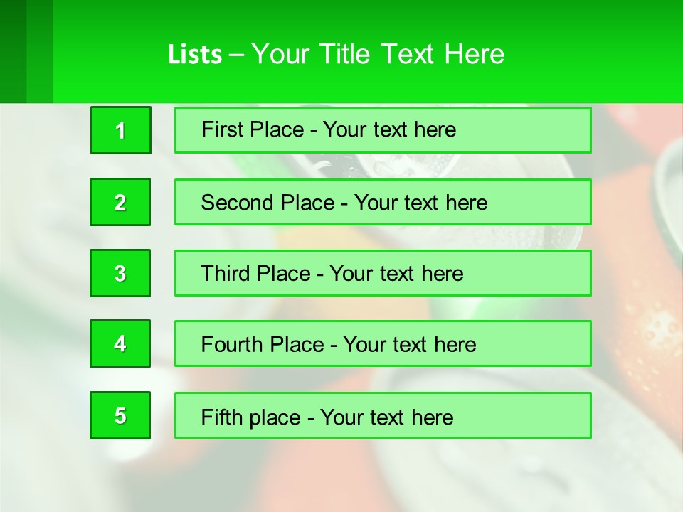 A Group Of Soda Cans With A Green Label PowerPoint Template