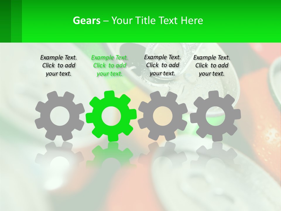 A Group Of Soda Cans With A Green Label PowerPoint Template