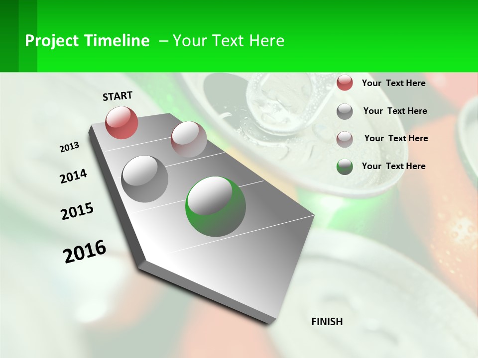 A Group Of Soda Cans With A Green Label PowerPoint Template