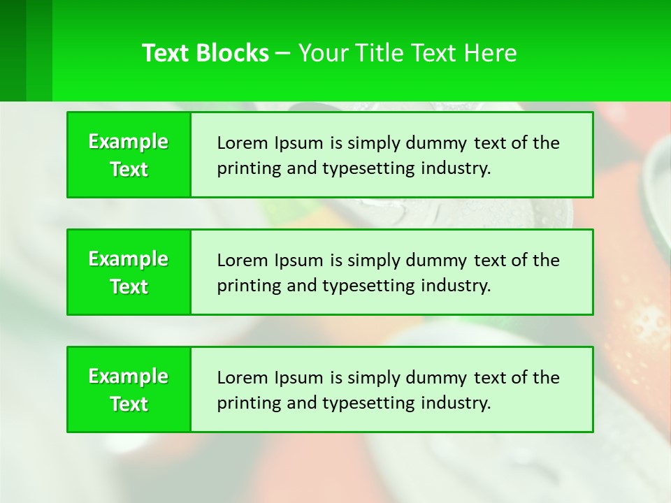 A Group Of Soda Cans With A Green Label PowerPoint Template