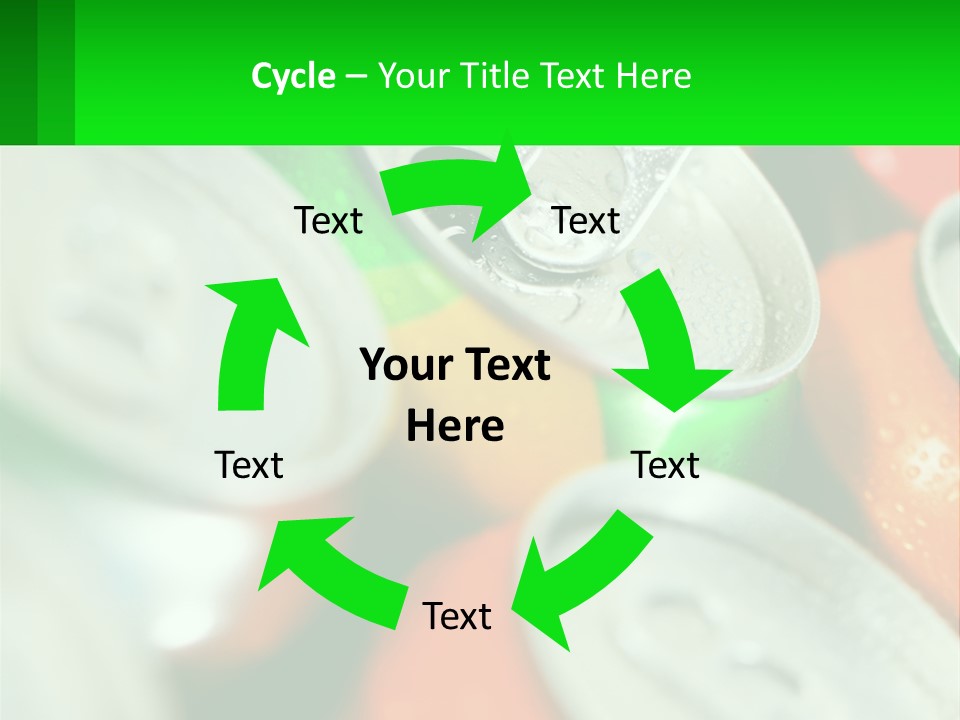 A Group Of Soda Cans With A Green Label PowerPoint Template