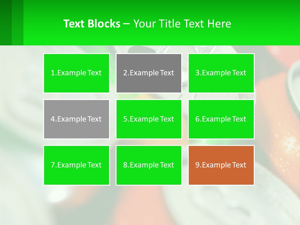 A Group Of Soda Cans With A Green Label PowerPoint Template