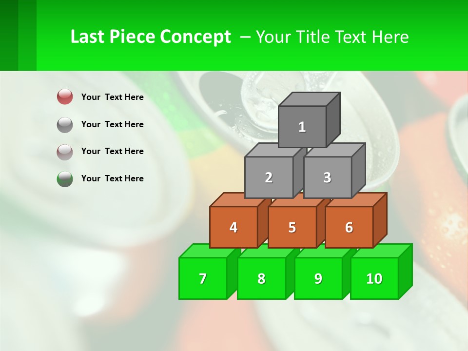 A Group Of Soda Cans With A Green Label PowerPoint Template