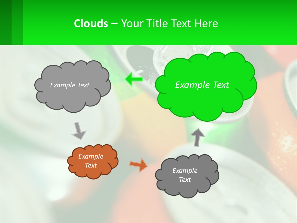 A Group Of Soda Cans With A Green Label PowerPoint Template