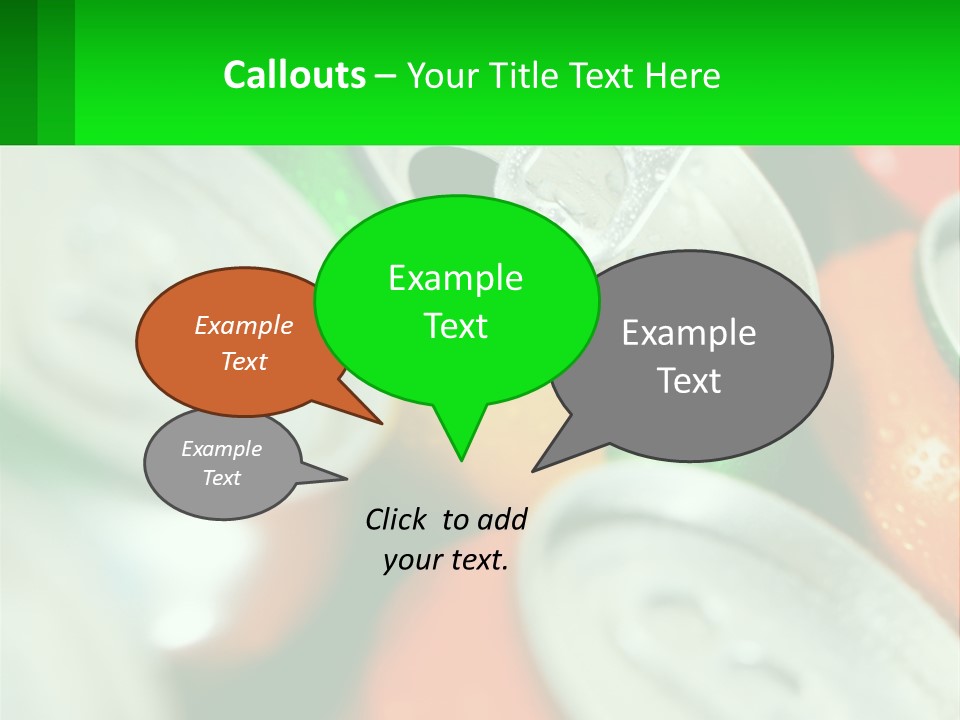 A Group Of Soda Cans With A Green Label PowerPoint Template