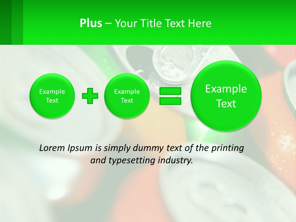 A Group Of Soda Cans With A Green Label PowerPoint Template