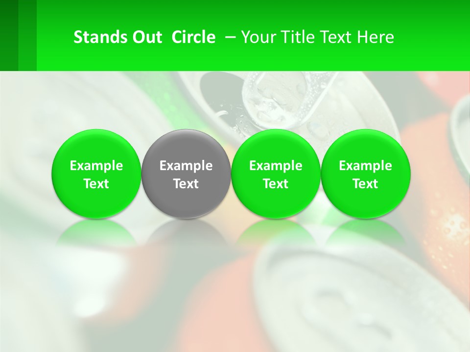 A Group Of Soda Cans With A Green Label PowerPoint Template