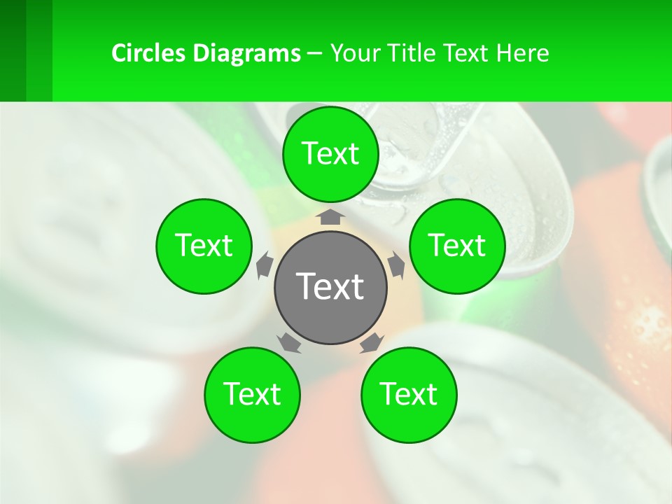 A Group Of Soda Cans With A Green Label PowerPoint Template