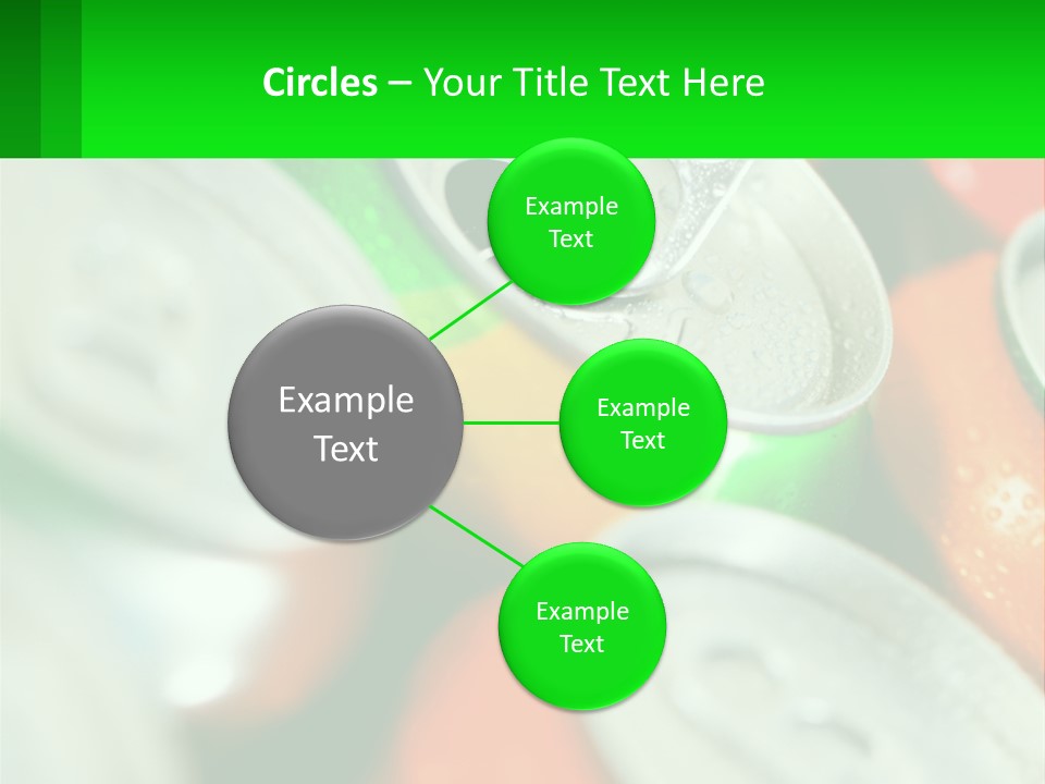 A Group Of Soda Cans With A Green Label PowerPoint Template