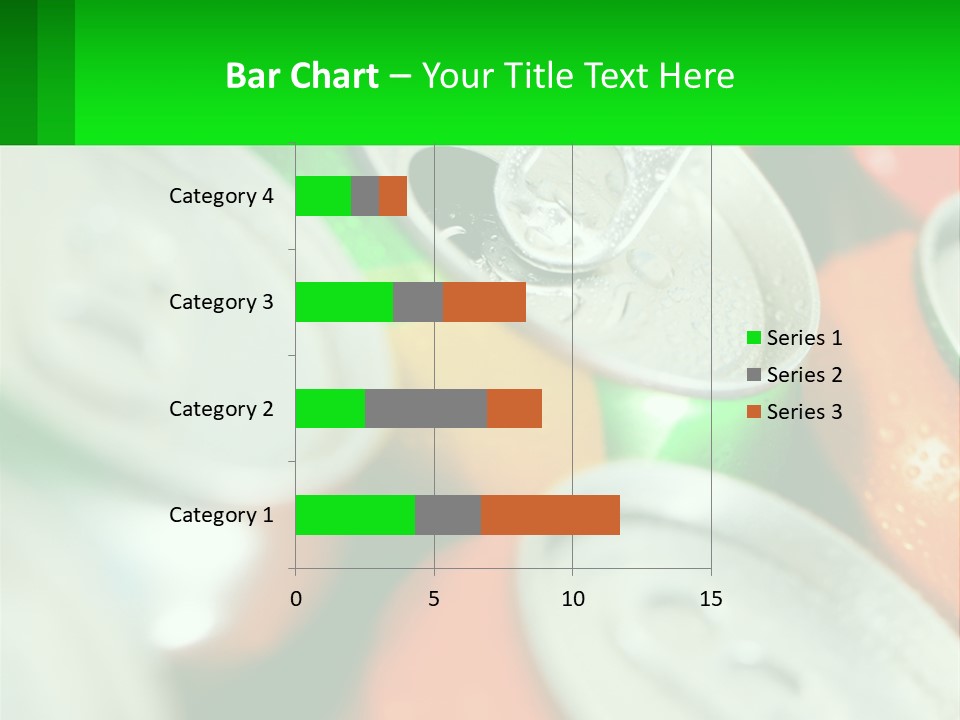 A Group Of Soda Cans With A Green Label PowerPoint Template