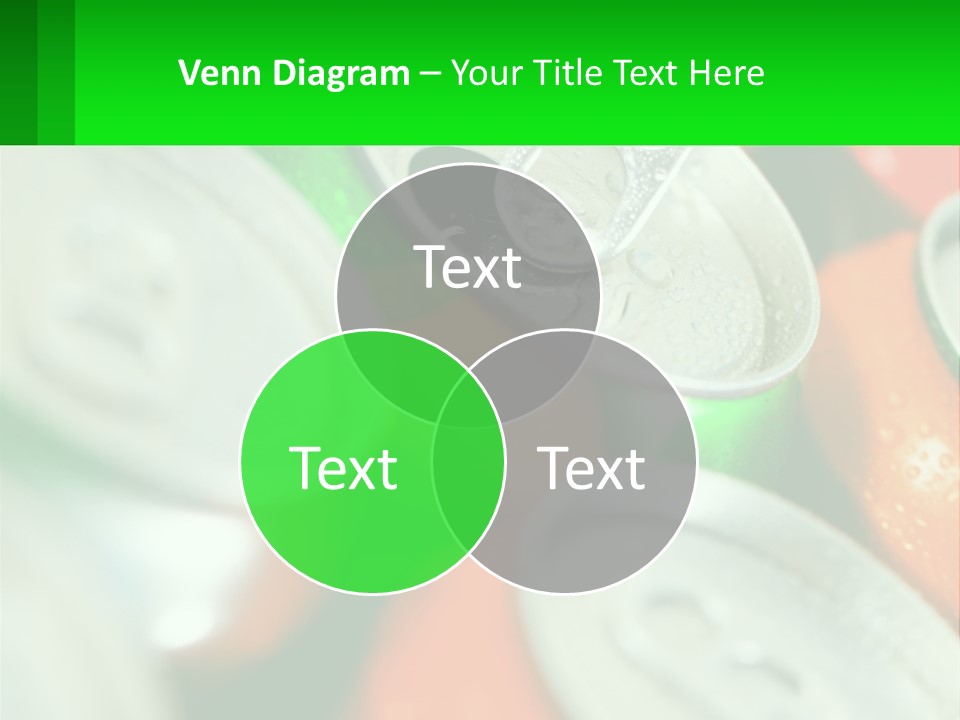 A Group Of Soda Cans With A Green Label PowerPoint Template