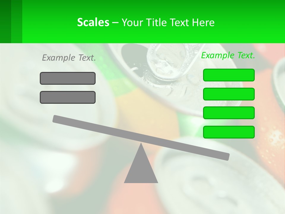 A Group Of Soda Cans With A Green Label PowerPoint Template