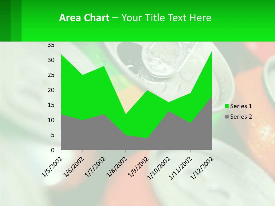 A Group Of Soda Cans With A Green Label PowerPoint Template