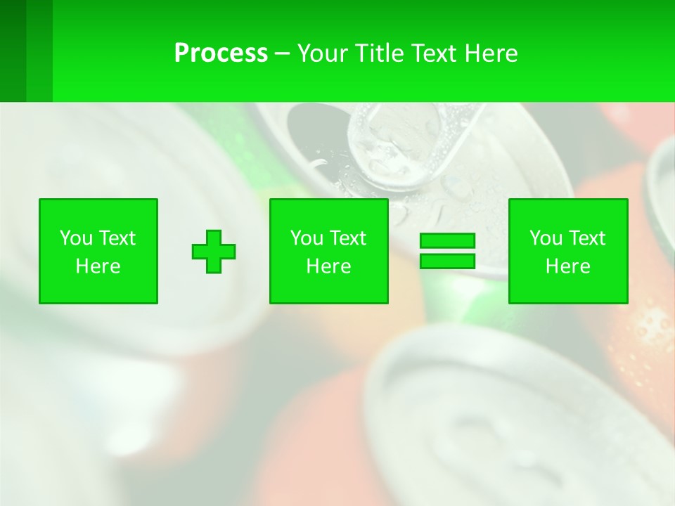 A Group Of Soda Cans With A Green Label PowerPoint Template