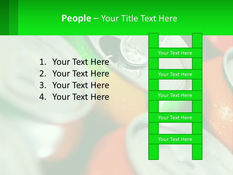 A Group Of Soda Cans With A Green Label PowerPoint Template