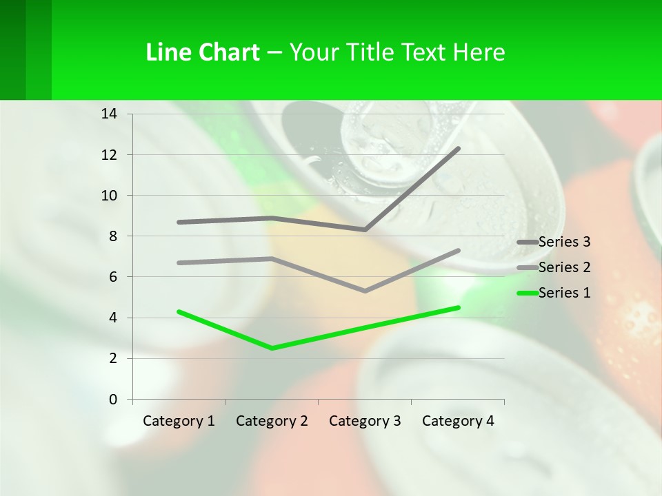 A Group Of Soda Cans With A Green Label PowerPoint Template