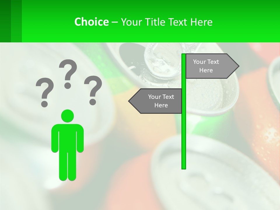 A Group Of Soda Cans With A Green Label PowerPoint Template