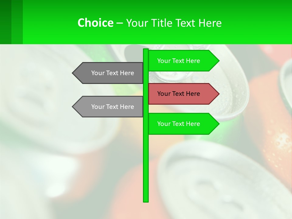 A Group Of Soda Cans With A Green Label PowerPoint Template