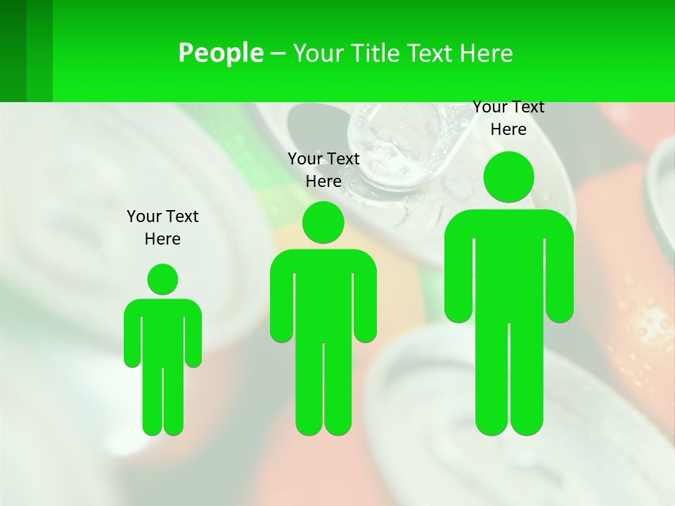 A Group Of Soda Cans With A Green Label PowerPoint Template