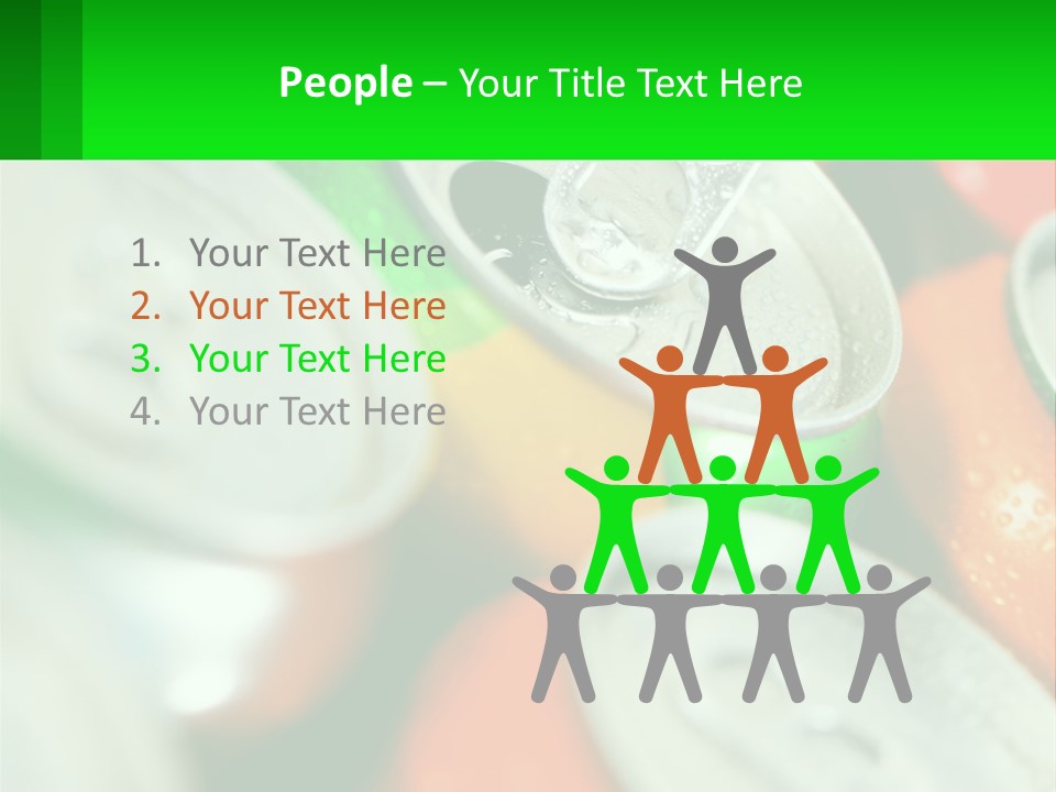 A Group Of Soda Cans With A Green Label PowerPoint Template