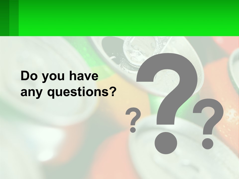 A Group Of Soda Cans With A Green Label PowerPoint Template