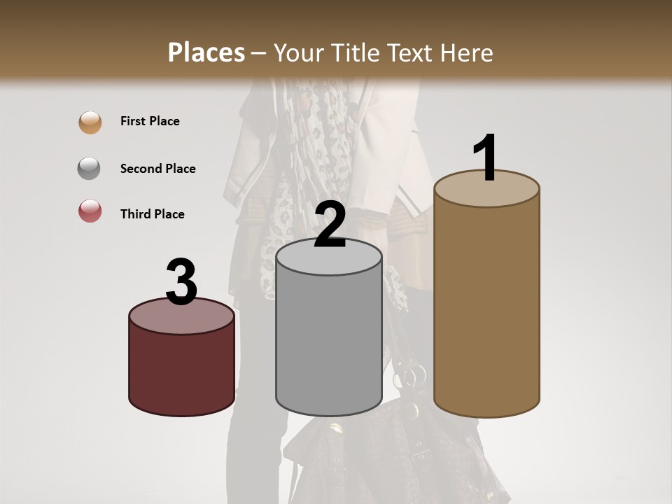 A Woman With A Handbag Is Posing For A Picture PowerPoint Template