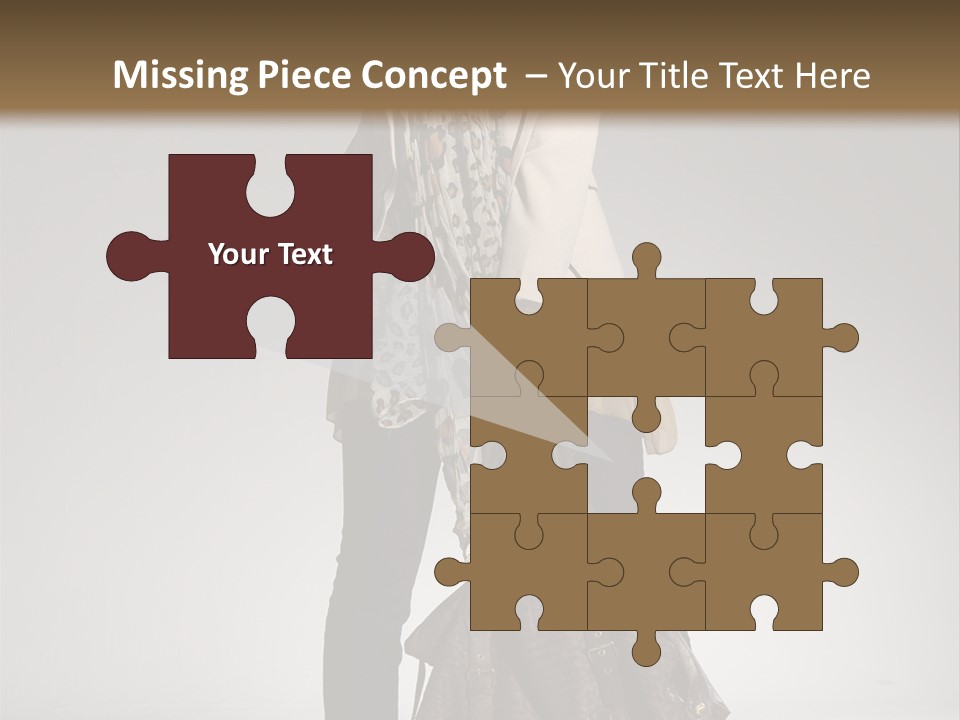 A Woman With A Handbag Is Posing For A Picture PowerPoint Template