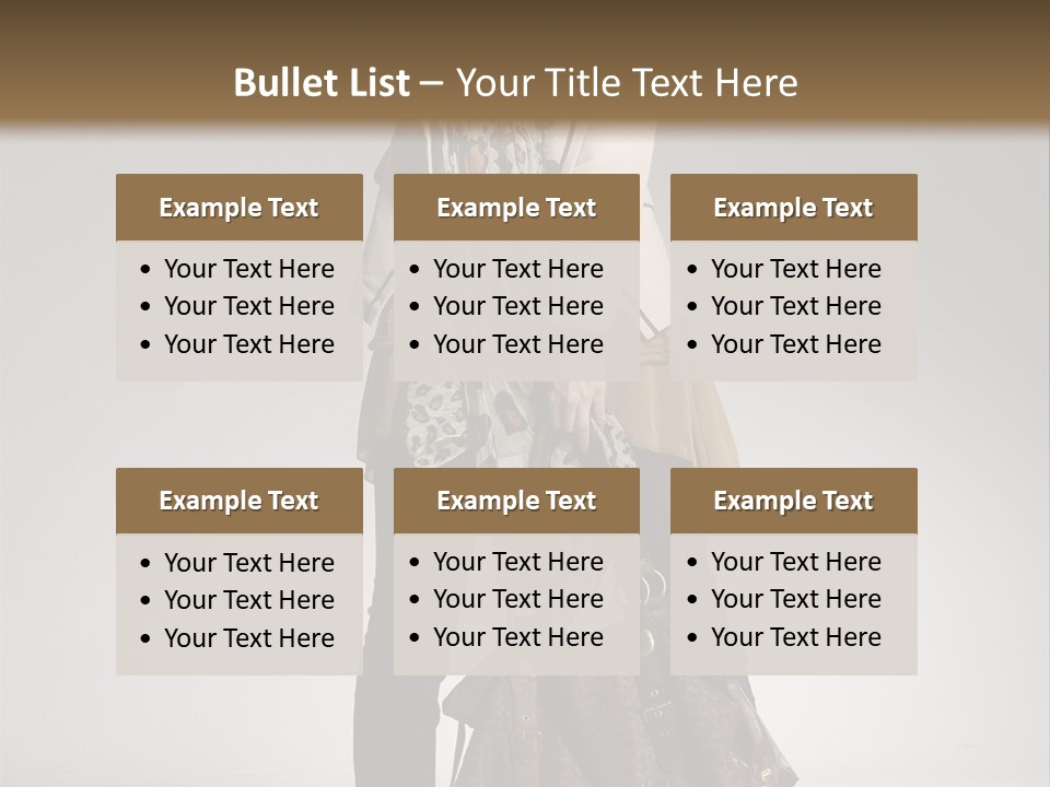 A Woman With A Handbag Is Posing For A Picture PowerPoint Template