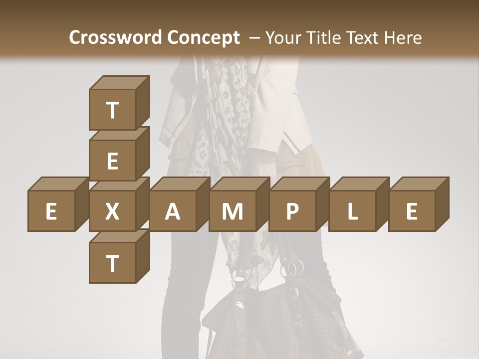 A Woman With A Handbag Is Posing For A Picture PowerPoint Template