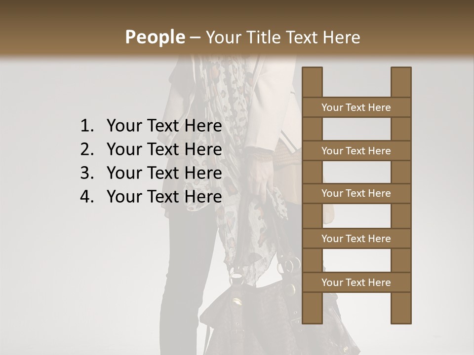 A Woman With A Handbag Is Posing For A Picture PowerPoint Template