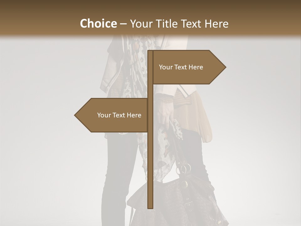 A Woman With A Handbag Is Posing For A Picture PowerPoint Template