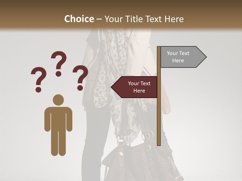 A Woman With A Handbag Is Posing For A Picture PowerPoint Template