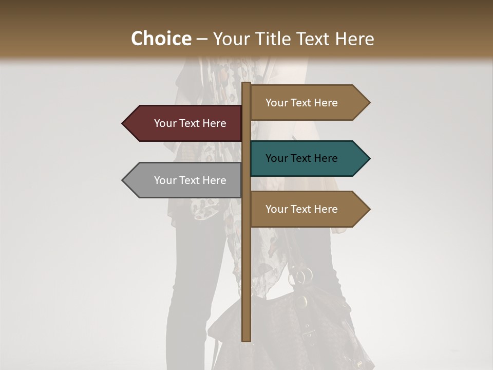 A Woman With A Handbag Is Posing For A Picture PowerPoint Template