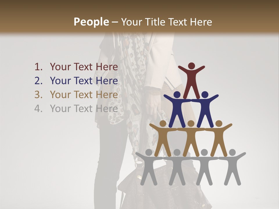 A Woman With A Handbag Is Posing For A Picture PowerPoint Template