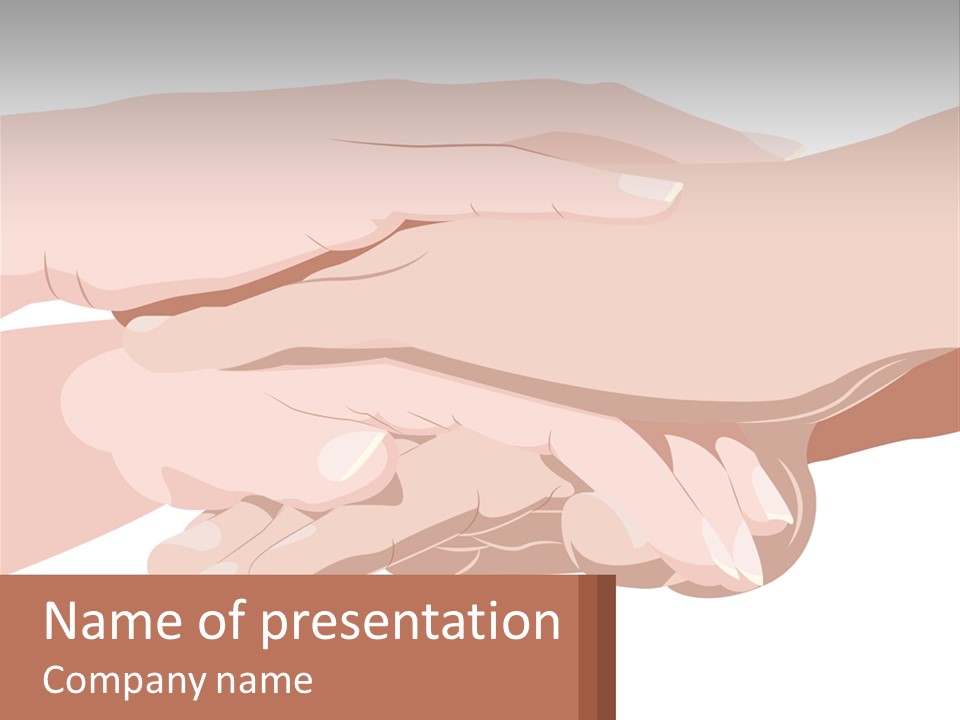 A Group Of Hands Holding Each Other Over A White Background PowerPoint Template