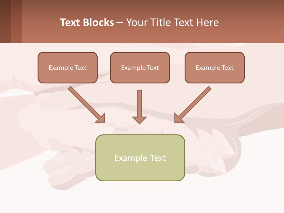 A Group Of Hands Holding Each Other Over A White Background PowerPoint Template