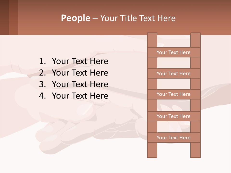 A Group Of Hands Holding Each Other Over A White Background PowerPoint Template