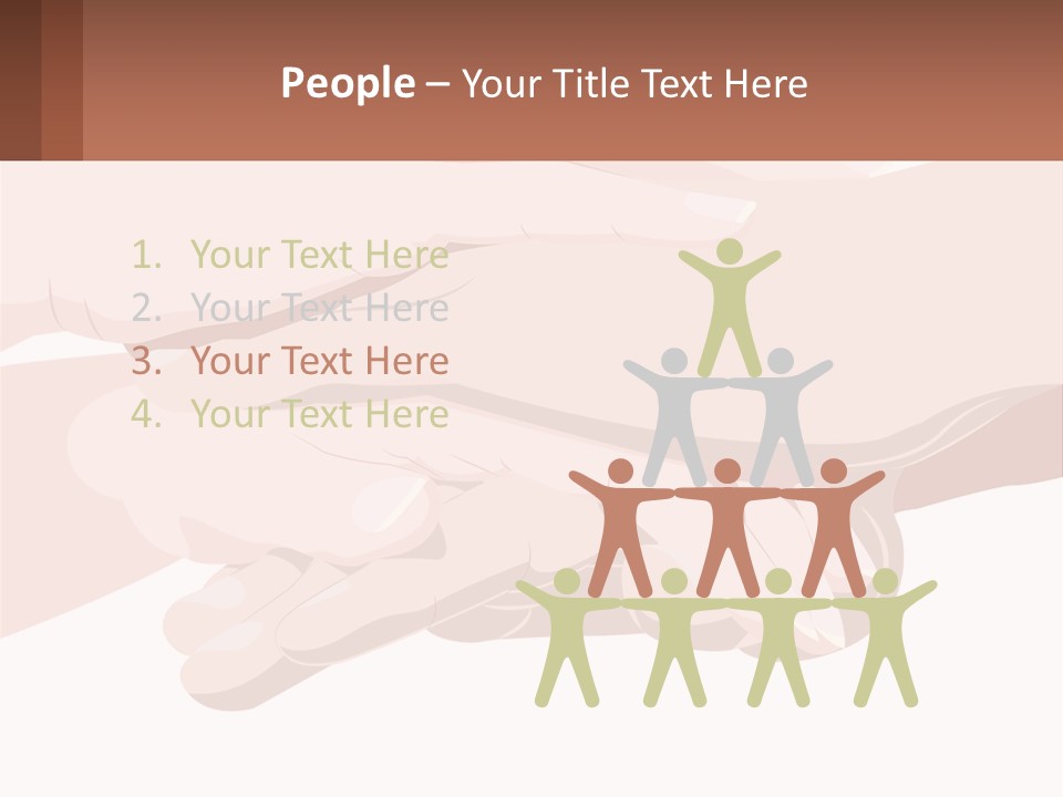 A Group Of Hands Holding Each Other Over A White Background PowerPoint Template