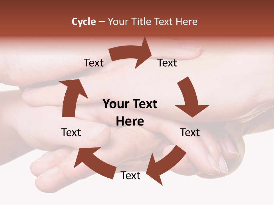 A Group Of Hands Holding Each Other Over A White Background PowerPoint Template